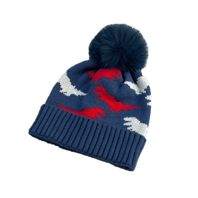 Wholesale Children's Autumn and Winter Cartoon Dinosaur Knitted Wool Hats